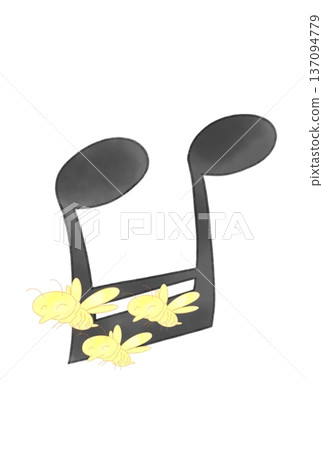 Musical note with bees Musical note with bees 137094779
