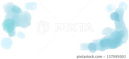 Watercolor textured light blue cloud illustration banner decoration material 137095001