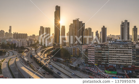 Kowloon City Skyline Glows Brightly Beneath Clear Evening Sun Feb 15 2026 Kowloon City Skyline Glows Brightly Beneath Clear Evening Sun Feb 15 2026 137095076
