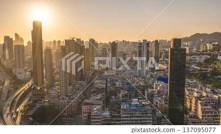 Kowloon City Skyline Glows Brightly Beneath Clear Evening Sun Feb 15 2026 Kowloon City Skyline Glows Brightly Beneath Clear Evening Sun Feb 15 2026 137095077
