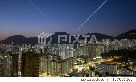 Diamond Hill Skyline Shines Brightly Across Kowloon Nightscape Feb 15 2026 137095103