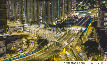 Choi Hung Interchange Curves Through Dense Kowloon Urban Landscape Feb 15 2026 137095108