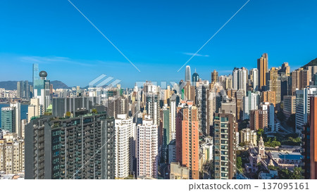Sai Ying Pun Skyline Overlooks Vibrant Victoria Harbour Vista Feb 14 2026 137095161
