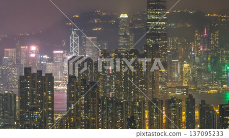 East Kowloon Towers Glow Across Densely Layered Urban Skyline Feb 13 2026 137095233