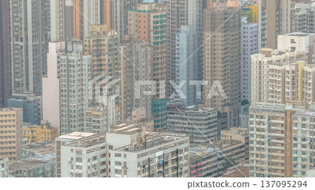Cheung Sha Wan Skyline Overlooking Distant Mountains Feb 13 2026 137095294