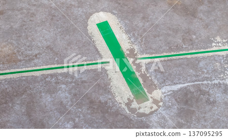 Bright Green Construction Markings Highlight Ground Surface Preparation Feb 13 2026 Bright Green Construction Markings Highlight Ground Surface Preparation Feb 13 2026 137095295