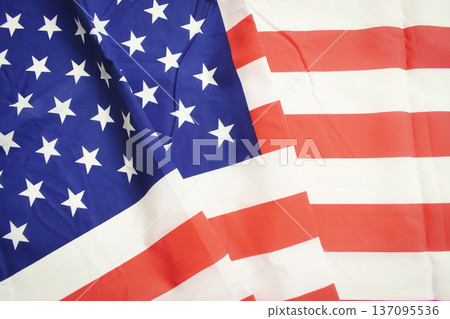 american wave flag texture background, USA 137095536