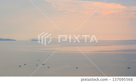 beautiful view of sea and sky in the morning, natural background 137095568