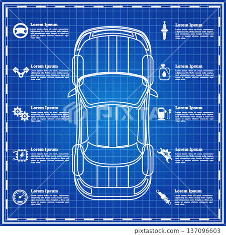 Car service, repair, diagnostic. The template for the presentation. Vector illustration. Car service, repair, diagnostic. The template for the presentation. Vector illustration. 137096603