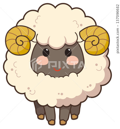 可愛的綿羊插畫，獻給羊年。 137096682