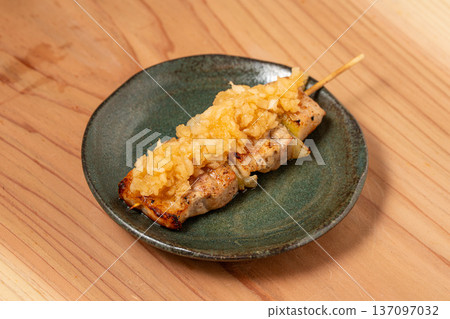 Pork skewers: A classic izakaya dish, grilled to perfection over charcoal Pork skewers: A classic izakaya dish, grilled to perfection over charcoal 137097032