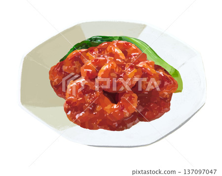 Shrimp chili (octagonal plate) Shrimp chili (octagonal plate) 137097047