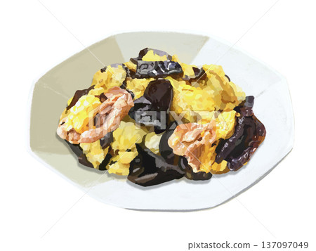 Chinese dish of moo shu pork 137097049