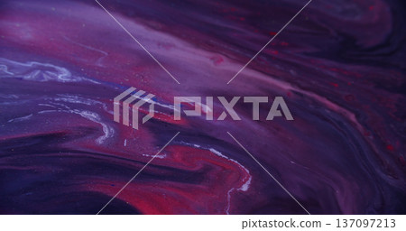 Ink spill. Marble texture. Defocused blue red purple colorful glitter water acrylic flow bright particles on abstract art background. Ink spill. Marble texture. Defocused blue red purple colorful glitter water acrylic flow bright particles on abstract art background. 137097213