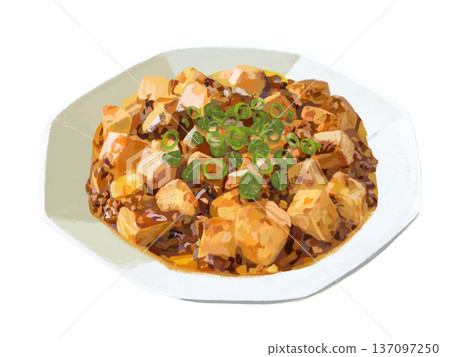 麻婆豆腐（八角形盤）佐蔥花 137097250