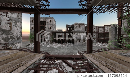 ruined city landscape 137098224