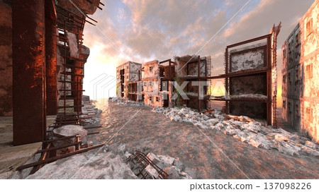 ruined city landscape ruined city landscape 137098226