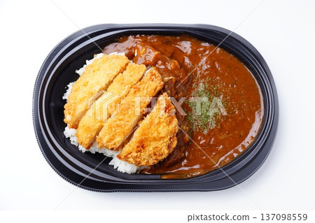 Pork cutlet curry bento Pork cutlet curry bento 137098559