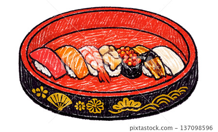 七塊握壽司的插圖 137098596