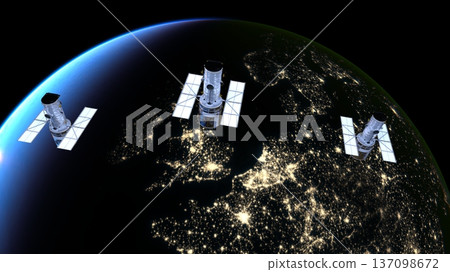 Satellite and Earth Satellite and Earth 137098672