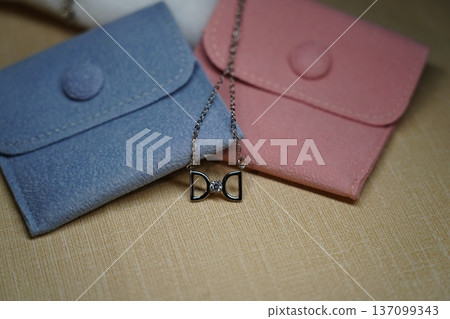 Jewelry Display with Necklace and Soft Pouches Jewelry Display with Necklace and Soft Pouches 137099343