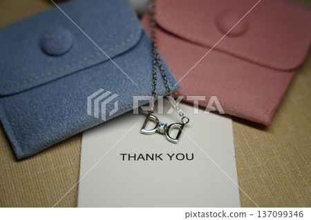 Elegant Jewelry Gift Necklace with Thank You Note 137099346