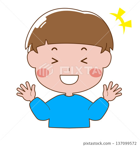 Illustration of a boy laughing out loud 137099572