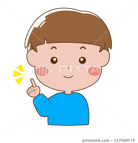 Illustration of a boy pointing 137099574