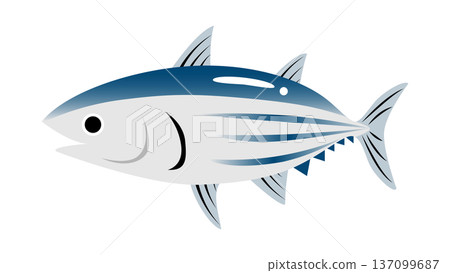Simple and cute bonito illustration Food and fish vector material Simple and cute bonito illustration Food and fish vector material 137099687
