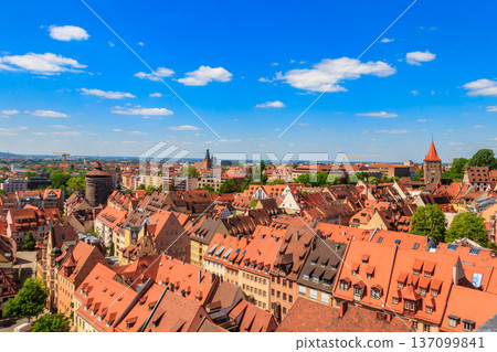 Panoramic view of the old town of Nuremberg in Germany Panoramic view of the old town of Nuremberg in Germany 137099841