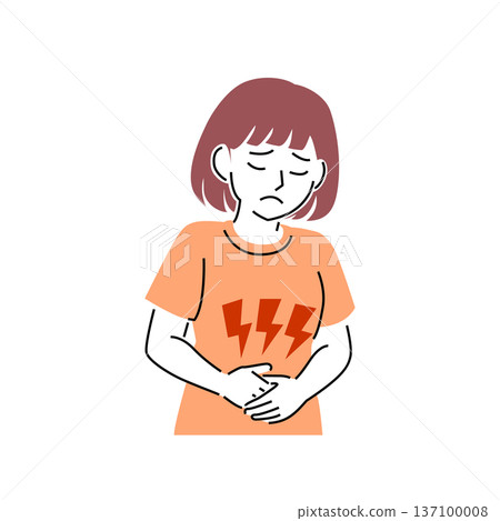 一位婦女因簡單的觸摸而遭受胃痛的折磨 137100008