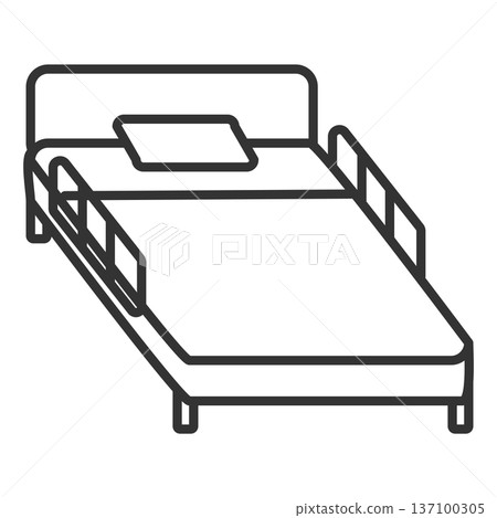 附欄桿的簡易床圖標 137100305