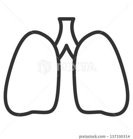 簡單的黑白肺部示意圖 簡單的黑白肺部示意圖 137100314