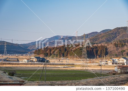 Rural scenery of Lake Biwa in the back of the mountains, Nagahara, Nagahama City, Shiga Prefecture Rural scenery of Lake Biwa in the back of the mountains, Nagahara, Nagahama City, Shiga Prefecture 137100490