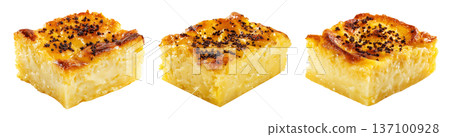 Pastel de Choclo baked corn casserole, placed isolated on white background, concept of South American Cuisine 137100928