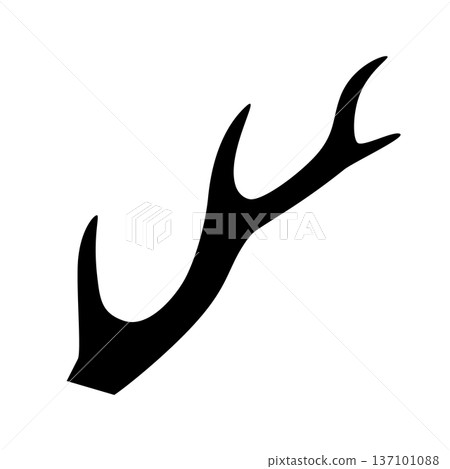 Vector illustration of a deer antler in profile 137101088