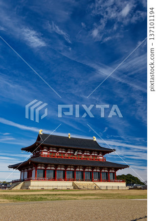 Heijokyo ruins and Daigokuden in winter 137101194