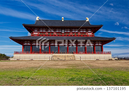 Heijokyo ruins and Daigokuden in winter 137101195