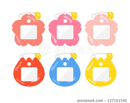 Flower name tag illustration set Flower name tag illustration set 137101540