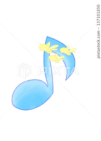 帶有蜜蜂的音符 137101850