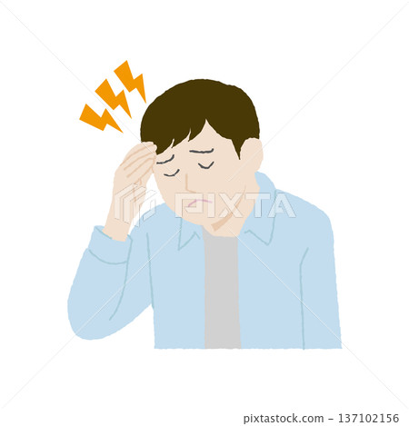 手繪男子頭痛 137102156