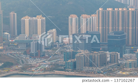 Modern Towers Rising Beside Calm Tseung Kwan O Waterfront Feb 22 2026 137102267