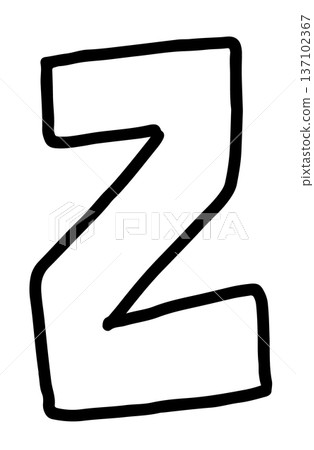 Hand writing z lower case alphabet outline for letters, kid colouring book, art, sketch, painting, decoration, font, typography, text, message, initials, tattoo, sticker, words, fridge magnet, icon 137102367