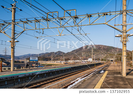 滋賀縣長濱市西夏西町湖西線長原站風景 滋賀縣長濱市西夏西町湖西線長原站風景 137102955