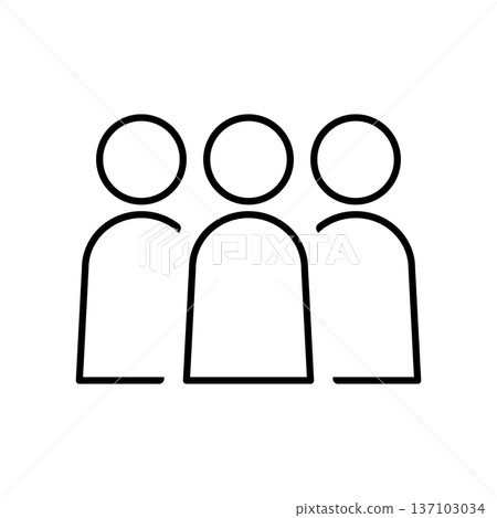 Three-person icon representing a group or organization Three-person icon representing a group or organization 137103034