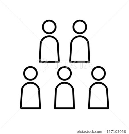 Five people icons representing multiple users Five people icons representing multiple users 137103038