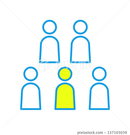 Five people icons representing multiple users Five people icons representing multiple users 137103039