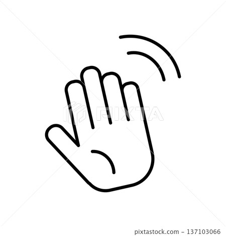 Waving hand sign simple icon 137103066