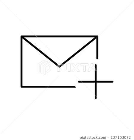 Envelope and plus icon for adding email Envelope and plus icon for adding email 137103072