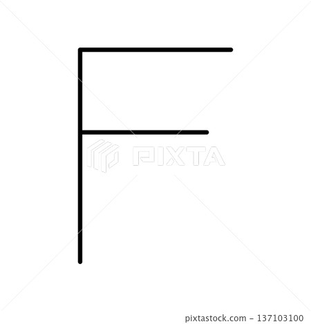 Simple icon of the alphabet F 137103100